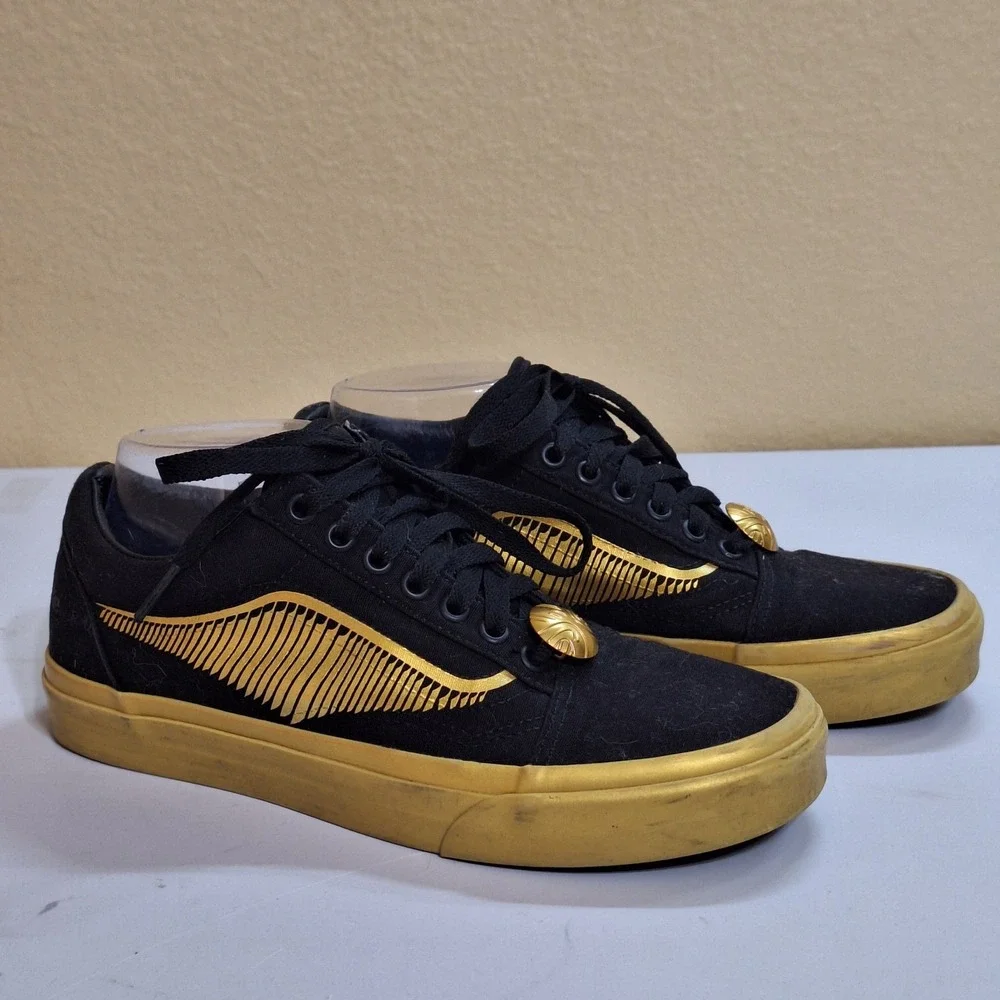 Vans Harry Potter Size M/7.5 - W/9 Golden Snitch Black Gold Sneakers‎ Skate